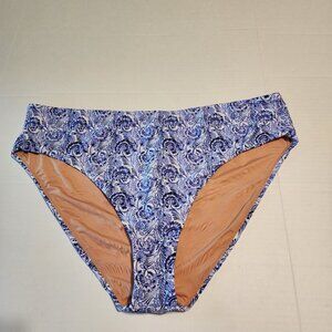 New J.Crew  sz 3X women blue geometric floral swim bikini bottoms